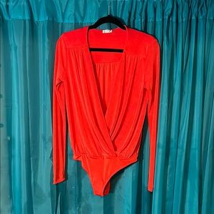 Red Long Sleeve Bodysuit